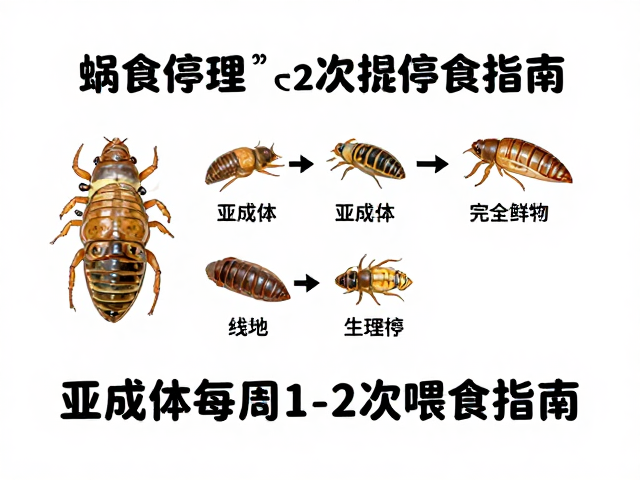 饲料管理，蜕皮期完全停食，亚成体每周1-2次喂食指南