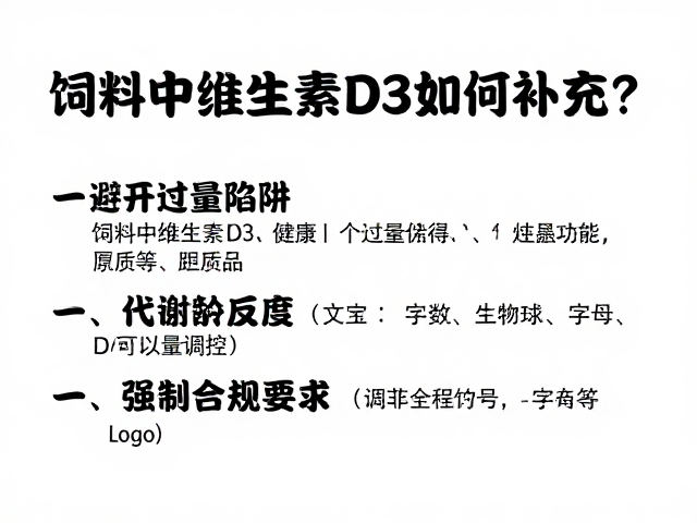 饲料中维生素D3如何补充？避开过量陷阱，精准调控更安全
