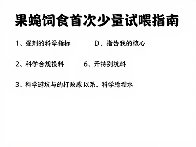 果蝇饲料首次少量试喂指南，新手避坑与科学投喂技巧