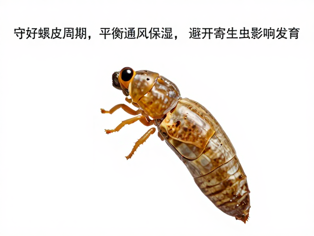 守好蜕皮周期，平衡通风保湿，避开寄生虫影响发育