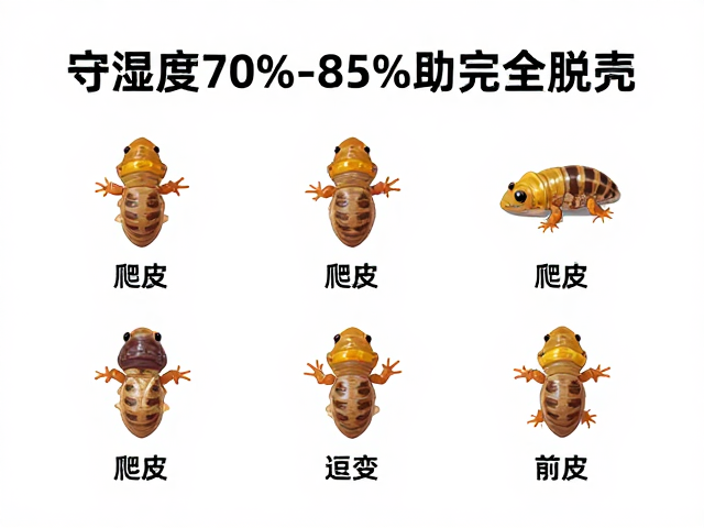 守湿度70%-85%助完全脱壳，爬宠蜕皮周期全解析