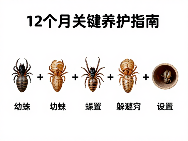幼蛛蜕皮周期与躲避穴设置,1-2个月关键养护指南