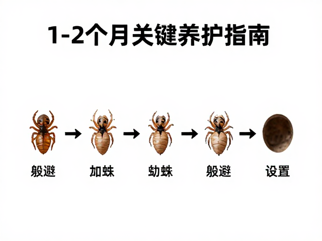 幼蛛蜕皮周期与躲避穴设置,1-2个月关键养护指南