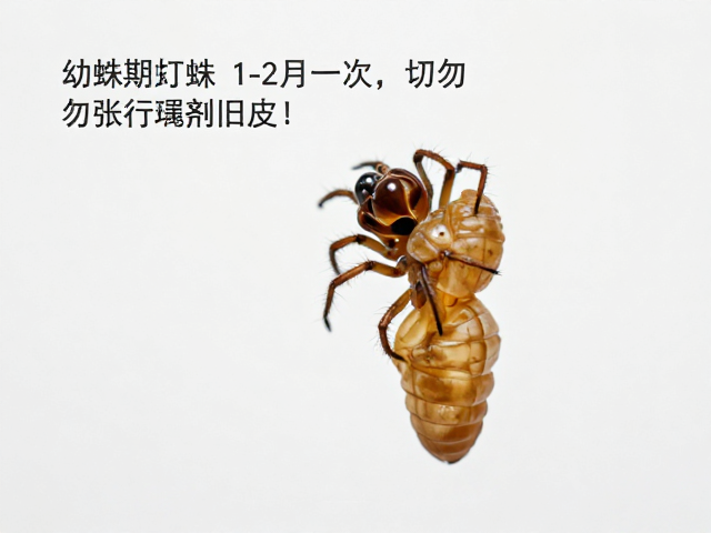 蜘蛛蜕皮周期多长？幼蛛期1-2月一次，切勿强行剥离旧皮！