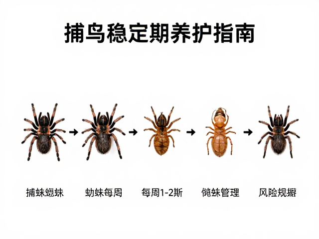 捕鸟蛛蜕皮周期，幼蛛每周1-2次，成体稳定期养护指南