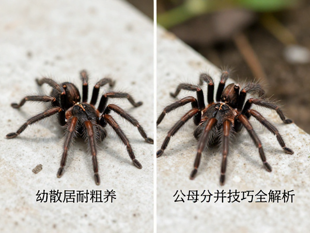 幼蛛散居耐粗养，公母分辨技巧全解析