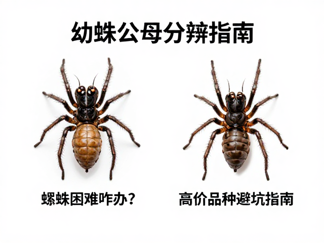 幼蛛公母分辨指南，蜕皮困难咋办？高价品种避坑指南