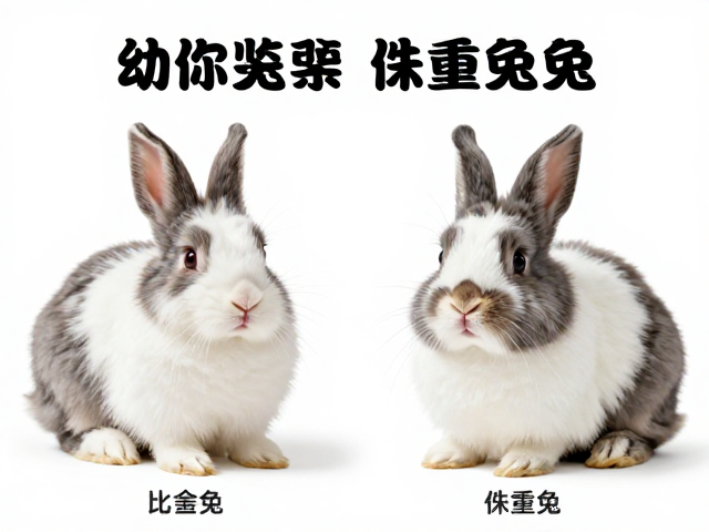 幼兔鉴别指南,迷你荷兰兔与侏儒兔行为特征对比,一眼辨真伪