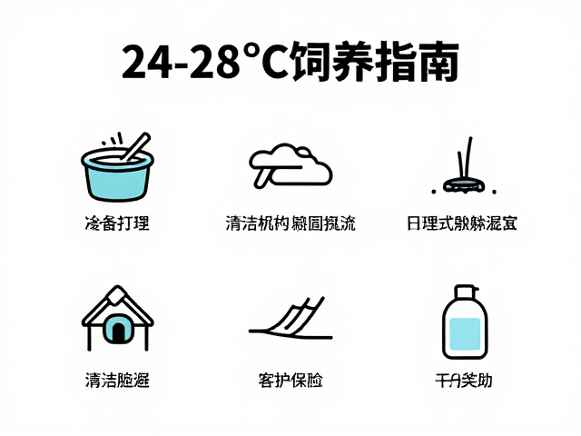 24-28°C饲养指南,清洁打理与稳固躲避穴搭建全解析