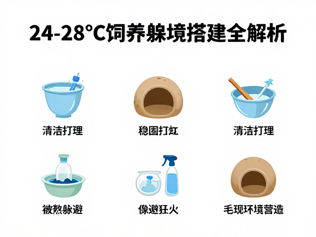 24-28&deg;C饲养指南，清洁打理与稳固躲避穴搭建全解析