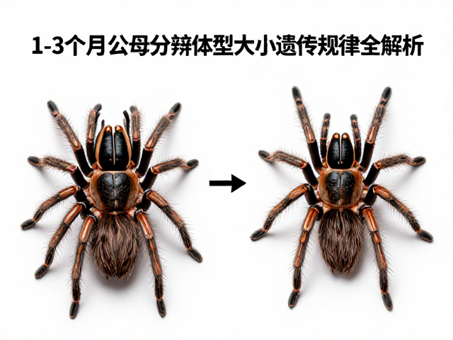 幼蛛期1-3个月公母分辨与体型大小遗传规律全解析