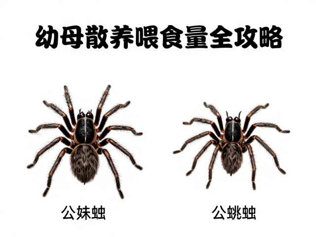 幼蛛散养怎么控食?公母分辨与喂食量全攻略