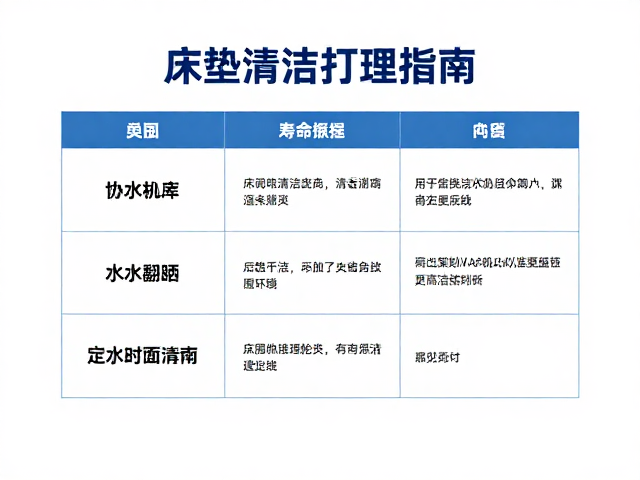 床垫清洁打理指南，水质清洁要求与定期翻晒更换技巧