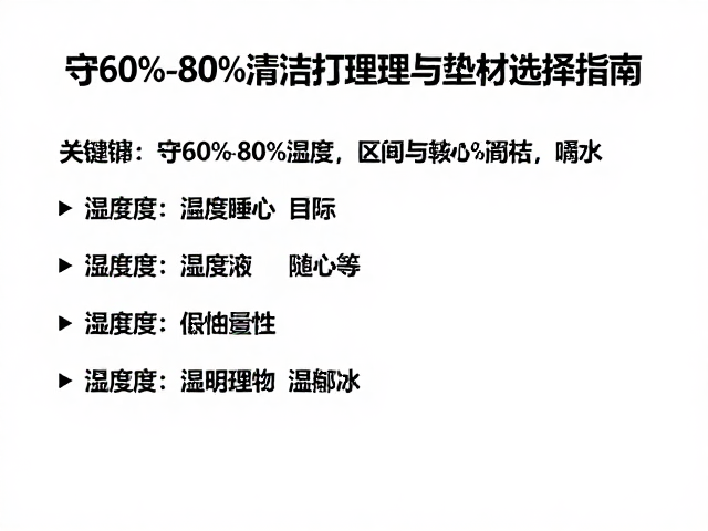 守60%-80%湿度，清洁打理与垫材选择指南
