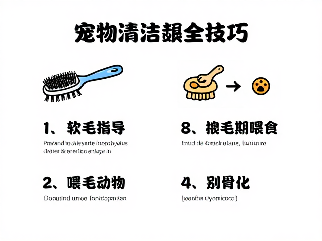 宠物清洁打理技巧，软毛刷引导与定期喂食频率全解析
