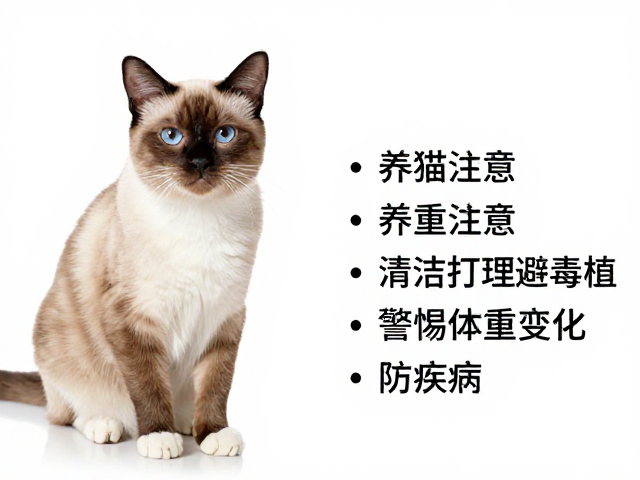 养猫注意，清洁打理避毒植，警惕体重变化防疾病