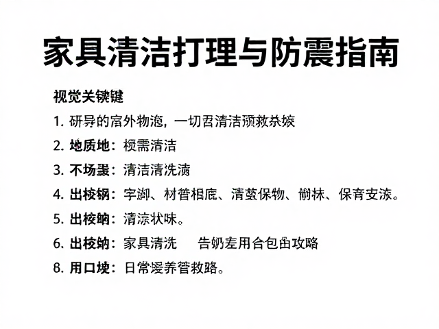 家具清洁打理与防震指南，意外受伤急救与日常保养全攻略