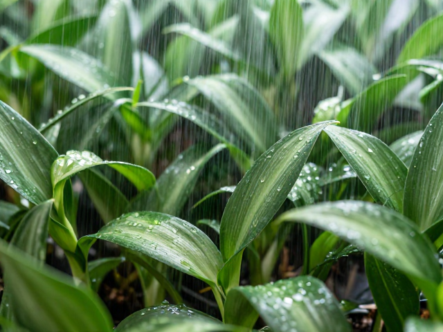 保持高湿度与清洁打理，让植物整体精神状态极佳