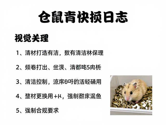 仓鼠饲养日志，清洁打理与垫材更换指南，打造健康萌宠生活