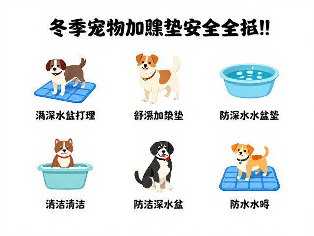冬季宠物加温垫使用指南,清洁打理与防深水盆安全技巧