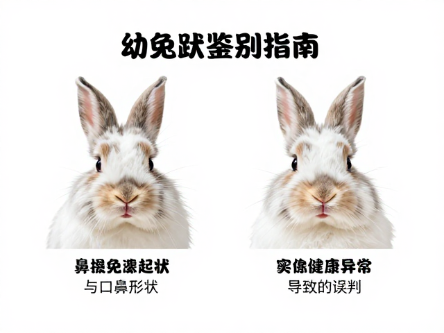 幼兔鉴别指南,通过鼻梁起伏与口鼻形状,警惕健康异常导致的误判
