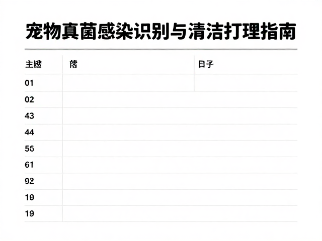 宠物真菌感染识别与清洁打理指南,附饲养日志管理模板