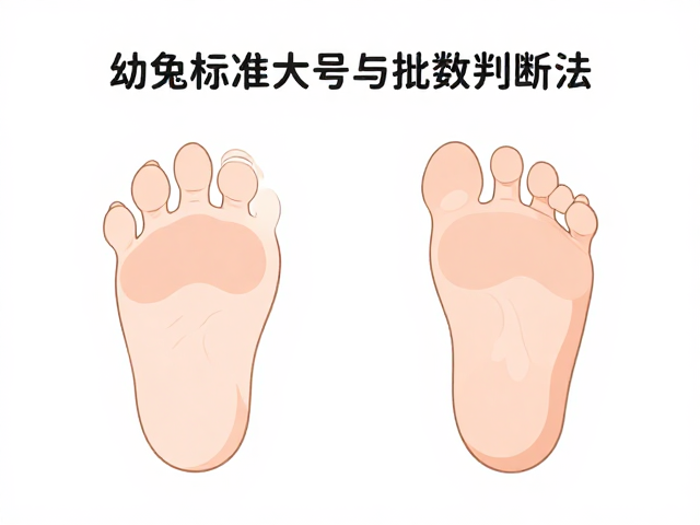 幼兔鉴别指南,USRA标准脚掌大小与趾数判断法