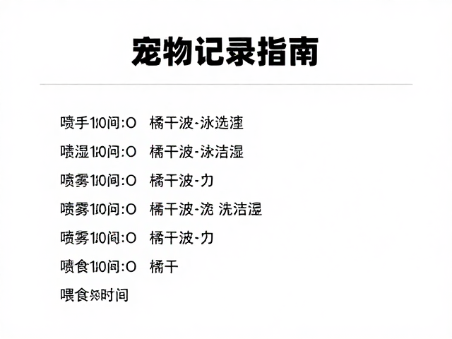 新手必看，宠物清洁、喷雾保湿与喂食时间记录指南