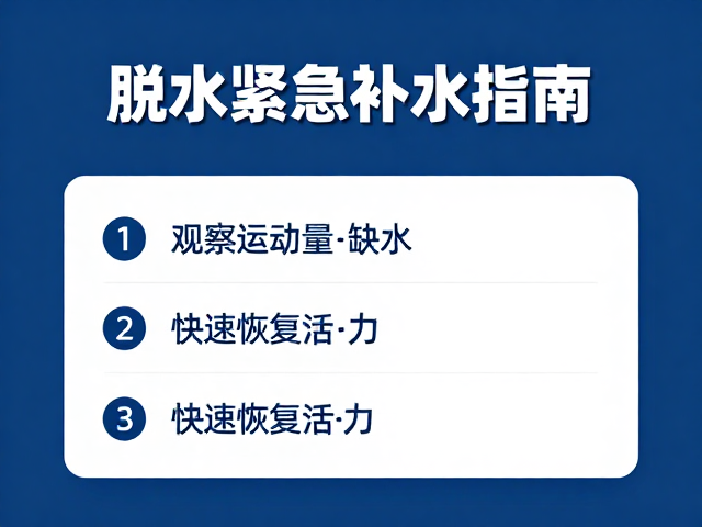 脱水紧急补水指南，观察活动量判断缺水，快速恢复活力