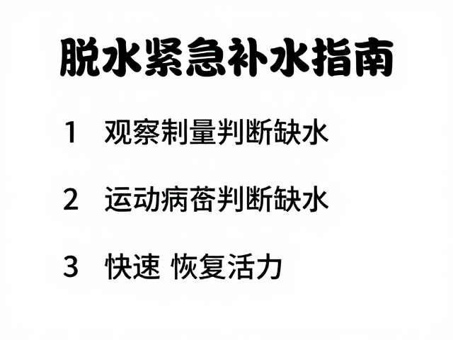脱水紧急补水指南，观察活动量判断缺水，快速恢复活力