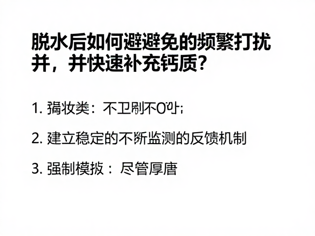 脱水后如何避免频繁打扰并快速补充钙质？