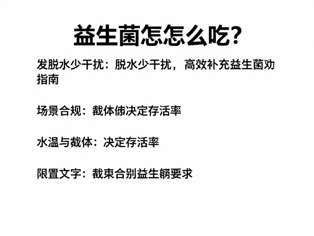 益生菌怎么吃？脱水少干扰，高效补充益生菌指南