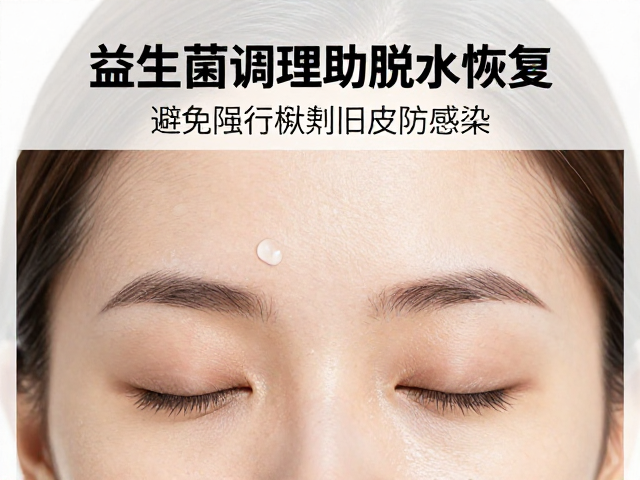 益生菌调理助脱水恢复，避免强行剥离旧皮防感染