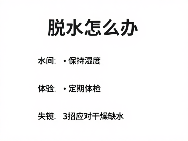 脱水怎么办？保持湿度，定期体检，3招应对干燥缺水
