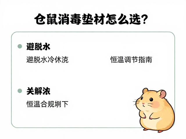 仓鼠消毒垫材怎么选？避脱水冷休克，恒温调节指南