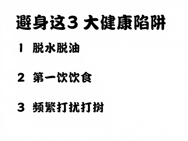 脱水、单一饮食、频繁打扰，避开这3大健康陷阱
