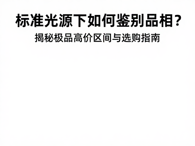 标准光源下如何鉴别品相?揭秘极品高价区间与选购指南