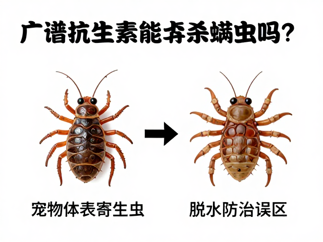 广谱抗生素能杀螨虫吗？宠物体表寄生虫脱水防治误区