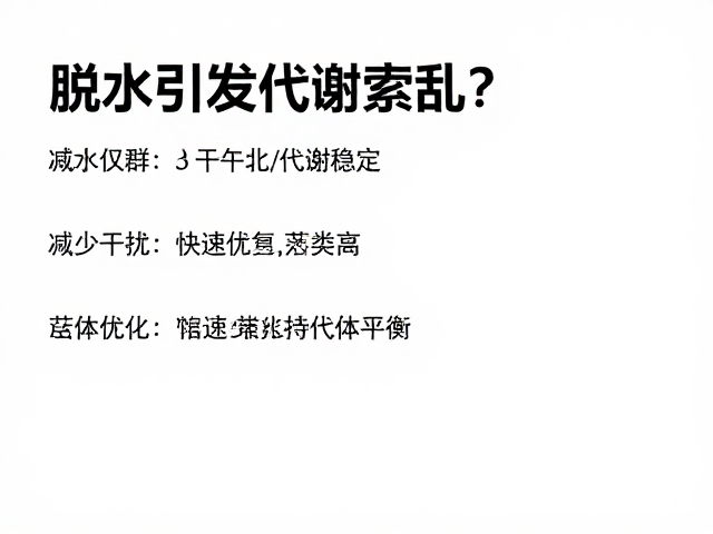 脱水引发代谢紊乱?如何减少干扰,快速恢复身体平衡