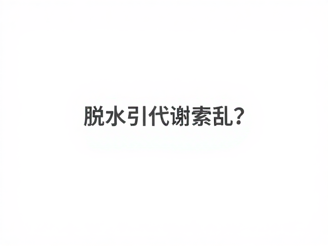 脱水引发代谢紊乱?如何减少干扰,快速恢复身体平衡