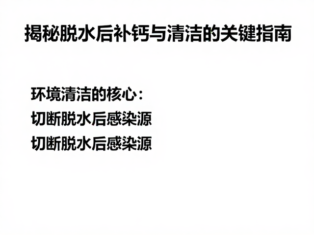 脱水还缺钙?保持环境清洁,揭秘脱水后补钙与清洁的关键指南