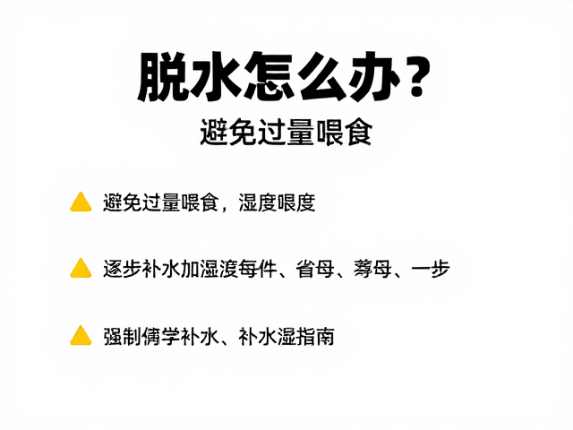 脱水怎么办？避免过量喂食，逐步增加湿度科学补水指南