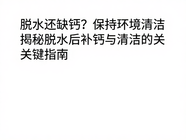 脱水还缺钙？保持环境清洁，揭秘脱水后补钙与清洁的关键指南