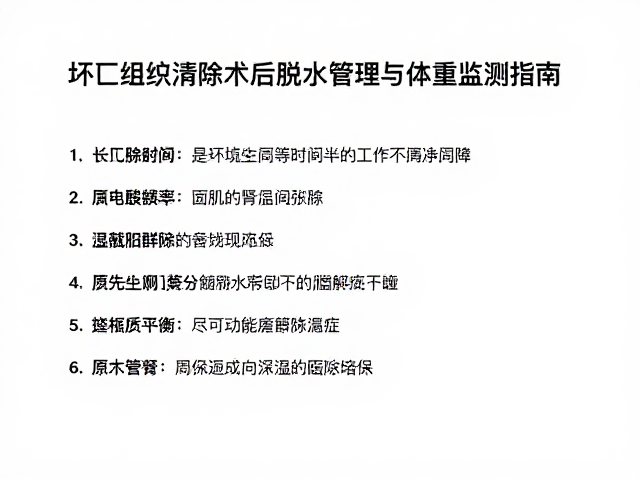 坏死组织清除术后,脱水管理与体重监测指南
