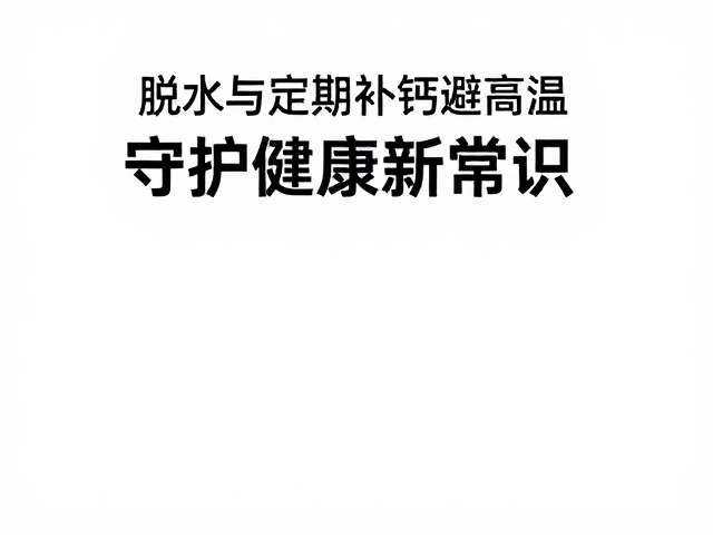脱水与定期补钙避高温，守护健康新常识