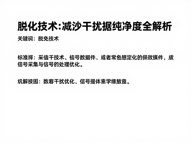 脱水技术如何避免干扰？减少干扰提升数据纯净度全解析