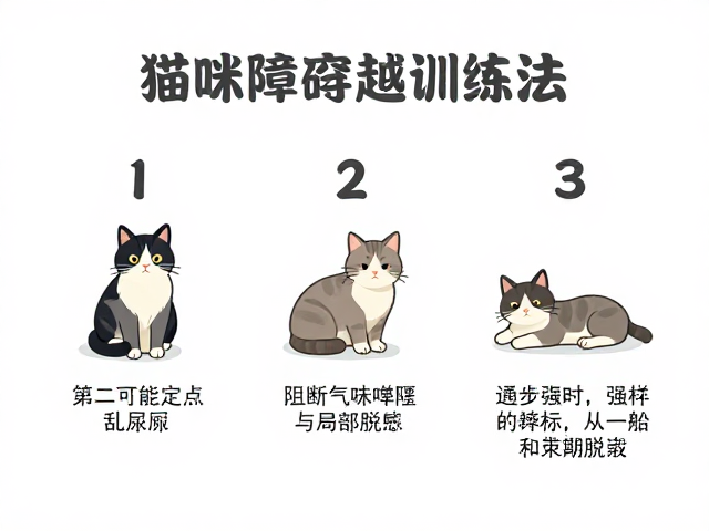 猫咪定点如厕与乱尿纠正,3步障碍穿越训练法