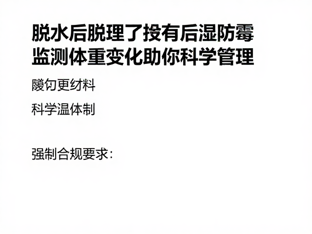 脱水后如何控湿防霉？监测体重变化助你科学管理