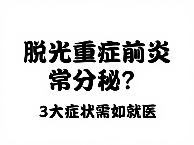 脱水伴肺炎异常分泌?警惕重症前兆,3大症状需立即就医
