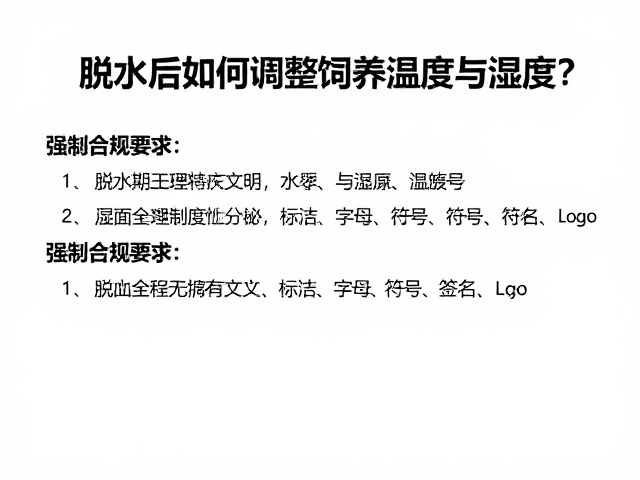 脱水后如何调整饲养温度与湿度？控制湿度范围指南
